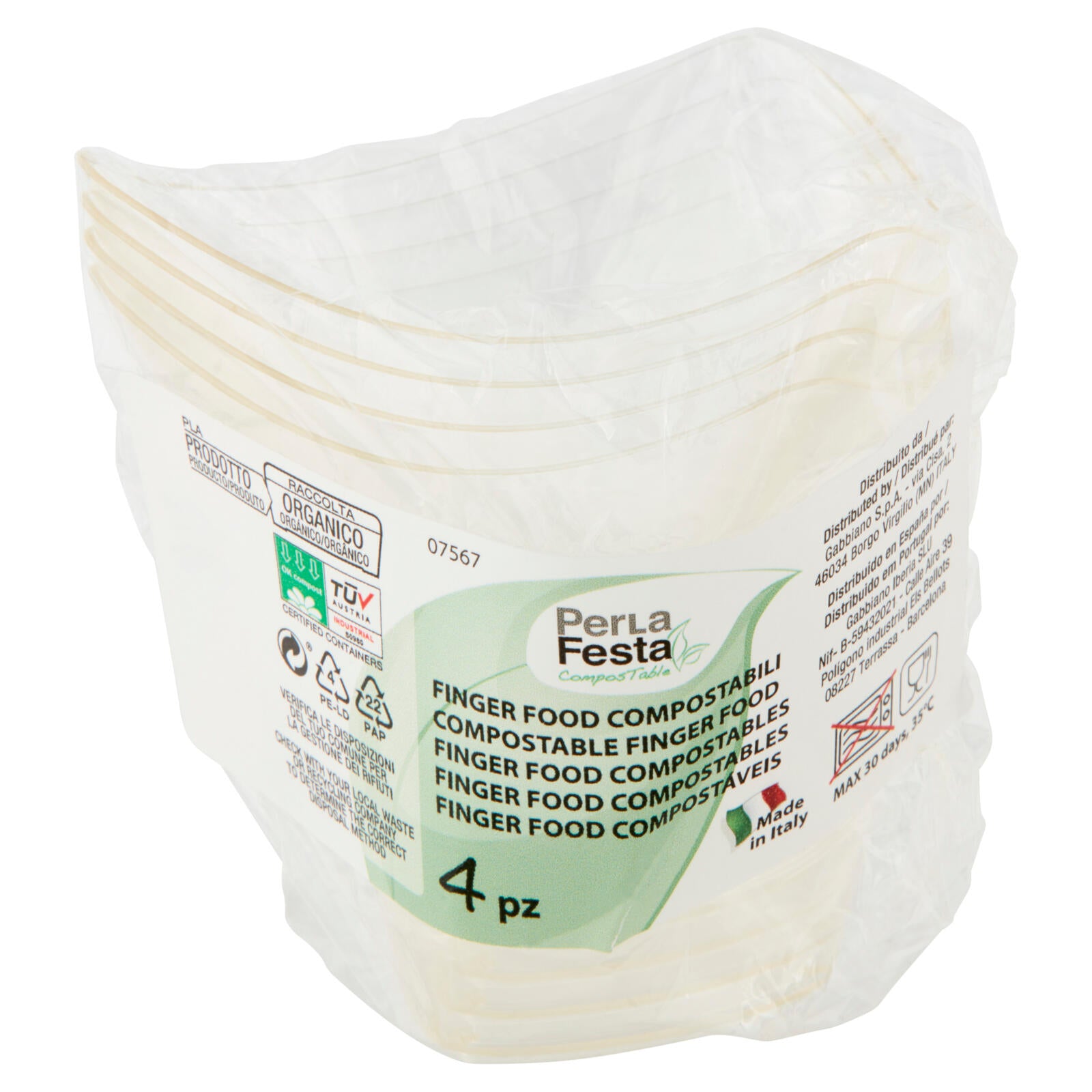 PerLa Festa ComposTable Finger Food Compostabili 4 pz