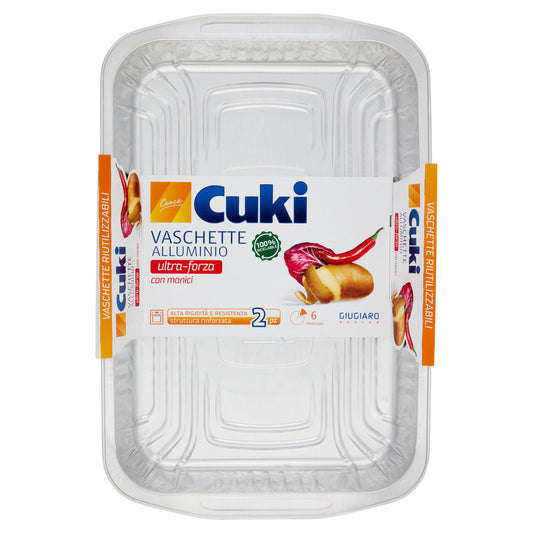 Cuki Cuoce Vaschette Alluminio ultra-forza con manici 6 Porzioni 2 pz