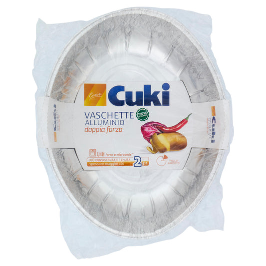 Cuki Cuoce Vaschette Alluminio doppia forza Pollo Arrosto 2 Pz