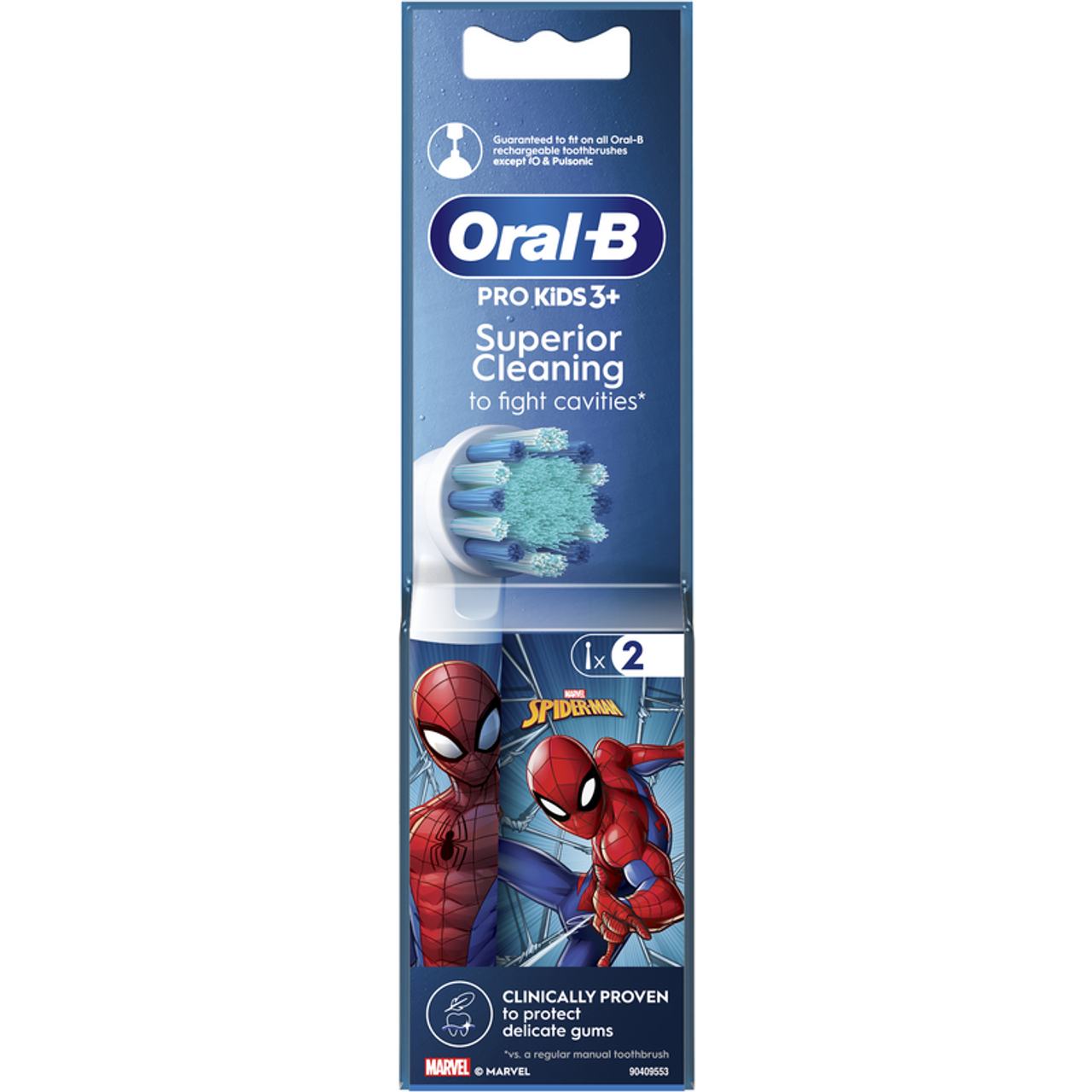 ORAL B - Ricambi spazzolino elettrico per bambini PRO KIDS 3+ SPIDERMAN - 2 pezzi