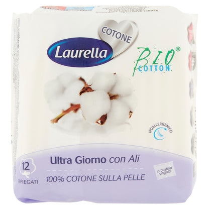 Laurella Cotone Ultra Giorno con Ali Ripiegati 12 pz