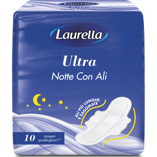 LAURELLA - Assorbenti notte con ali ripiegati - 10 pz