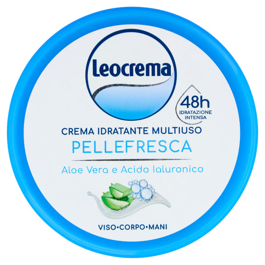 Leocrema Crema Idratante Multiuso Pellefresca Aloe Vera e Acido Ialuronico 150 ml