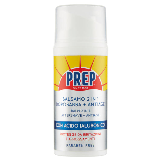 Prep Balsamo 2 in 1 Dopobarba + Antiage con  Acido Ialuronico 80 ml