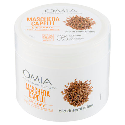 Omia Laboratori Ecobio Maschera Capelli Lisciante olio di semi di lino 250 ml