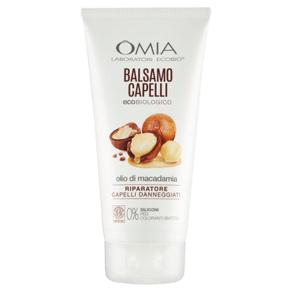 Omia Laboratori Ecobio Balsamo Capelli ecobiologico olio di macadamia Riparatore 180 ml