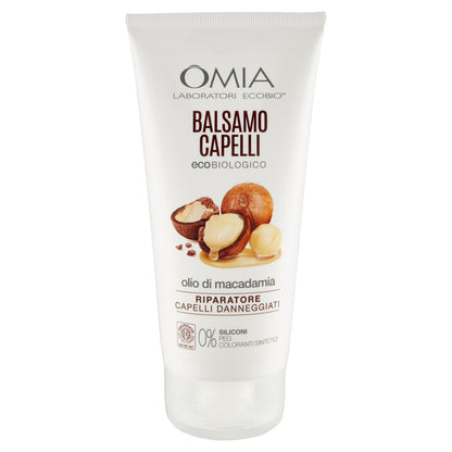 Omia Laboratori Ecobio Balsamo Capelli ecobiologico olio di macadamia Riparatore 180 ml