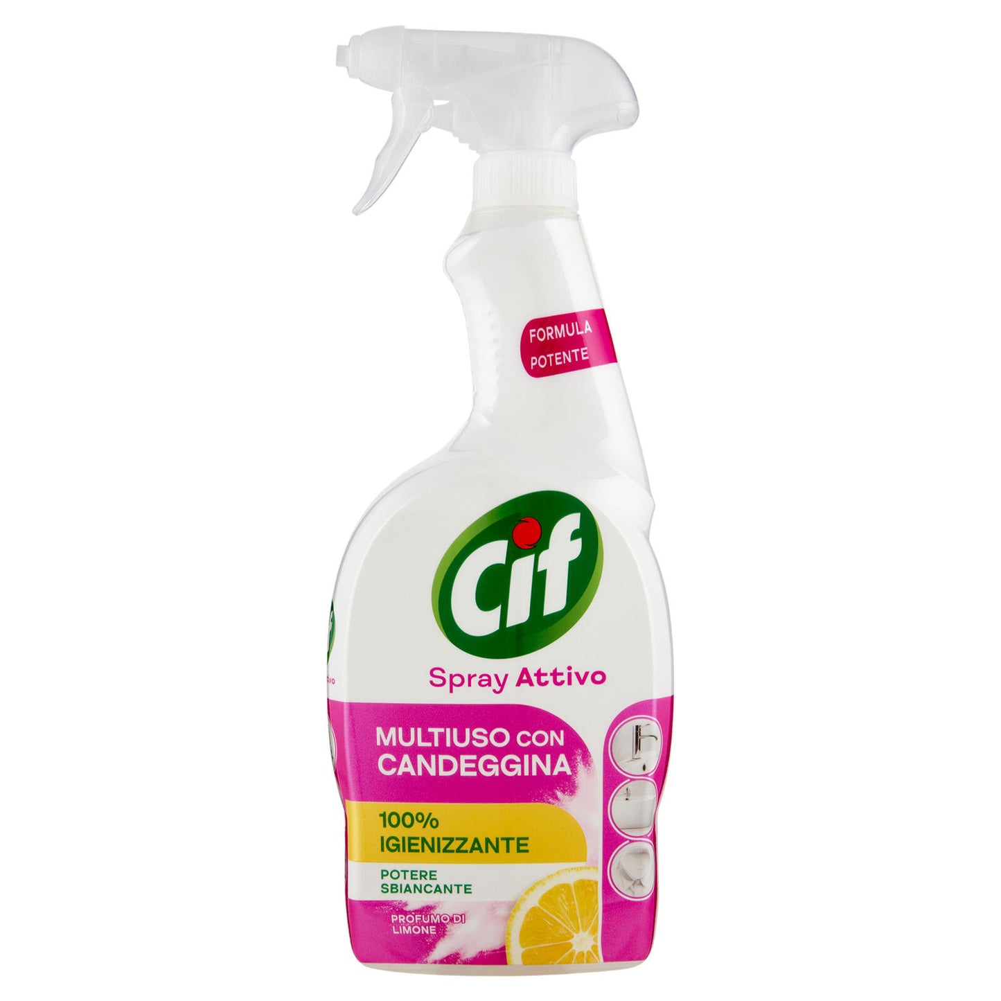 Cif Spray Attivo Multiuso con Candeggina Profumo di Limone	650 ml