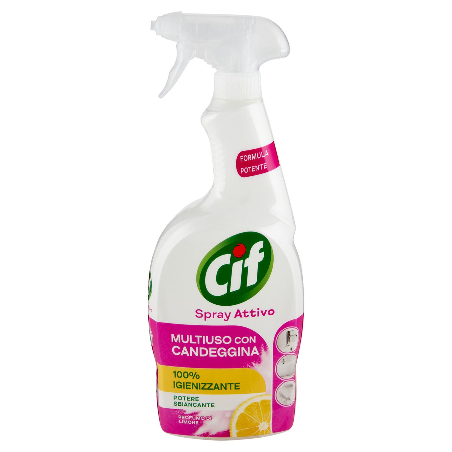 Cif Spray Attivo Multiuso con Candeggina Profumo di Limone	650 ml