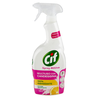 Cif Spray Attivo Multiuso con Candeggina Profumo di Limone	650 ml