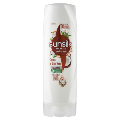 sunsilk Ricarica naturale Balsamo Cocco e Aloe Vera per Capelli Secchi e Sfibrati 200 mL