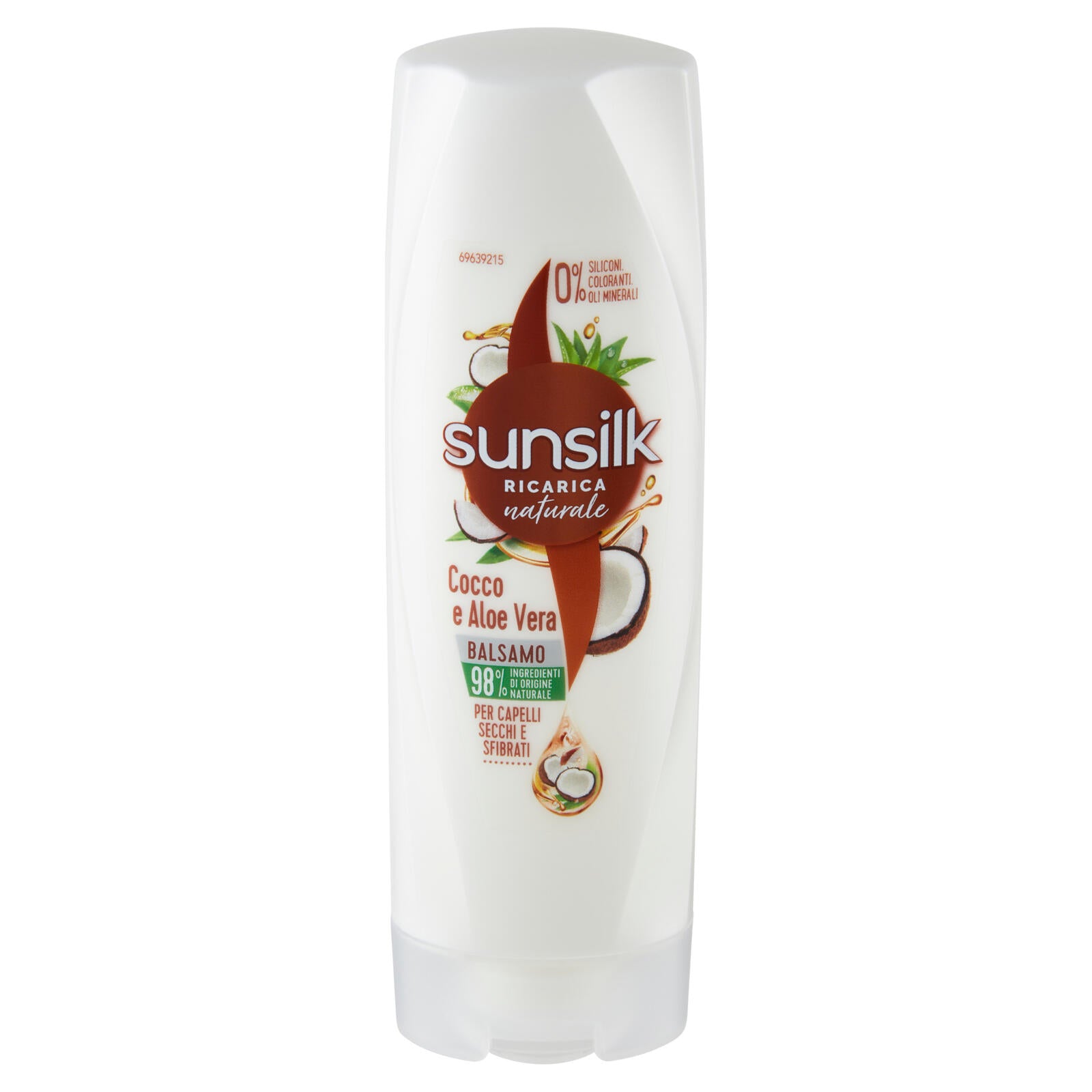 sunsilk Ricarica naturale Balsamo Cocco e Aloe Vera per Capelli Secchi e Sfibrati 200 mL