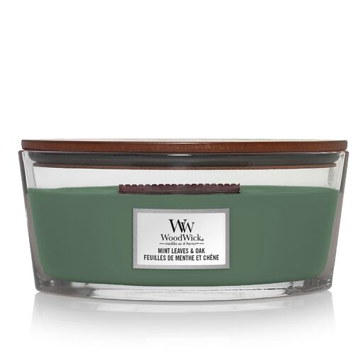 Woodwick - Candela Ellipse Mint Leaves & Oak