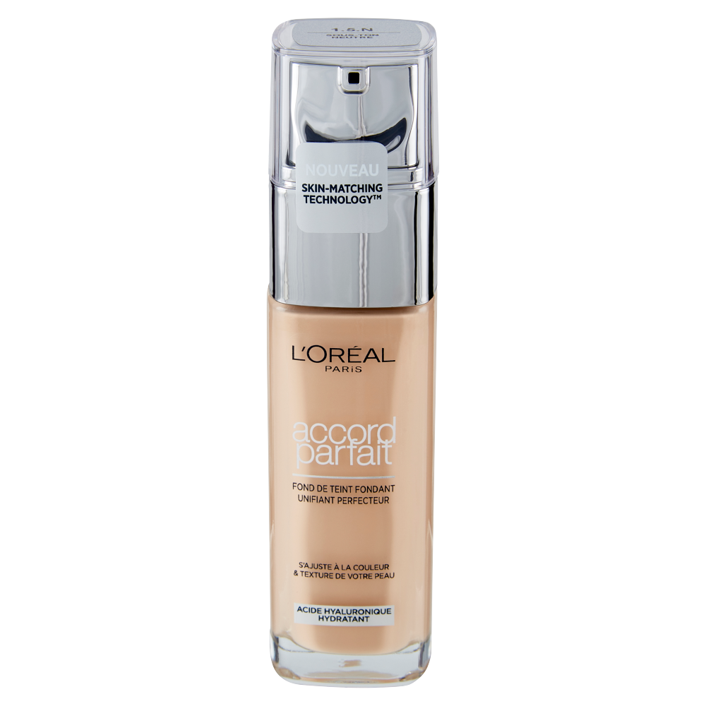 L&#39;Or&#233;al Paris Accord Parfait, Fondotinta Liquido con Acido Ialuronico, 1.5.N Lin/Linen, 30 ml