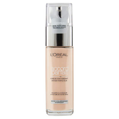 L&#39;Or&#233;al Paris Accord Parfait, Fondotinta Liquido con Acido Ialuronico, 1.R/1.C Ivoire Rose, 30 ml