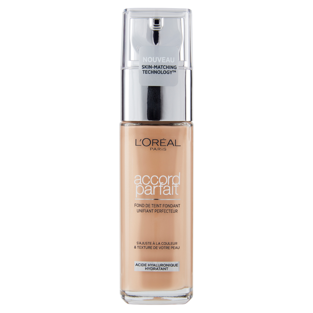 L&#39;Or&#233;al Paris Accord Parfait, Fondotinta Liquido con Acido Ialuronico, 3.5.D goldpeach, 30 ml