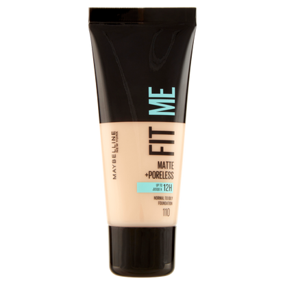 Maybelline New York Fondotinta Fit Me Matte&amp;Poreless, Finish Opacizzante, 110 Porcelain 30 ml