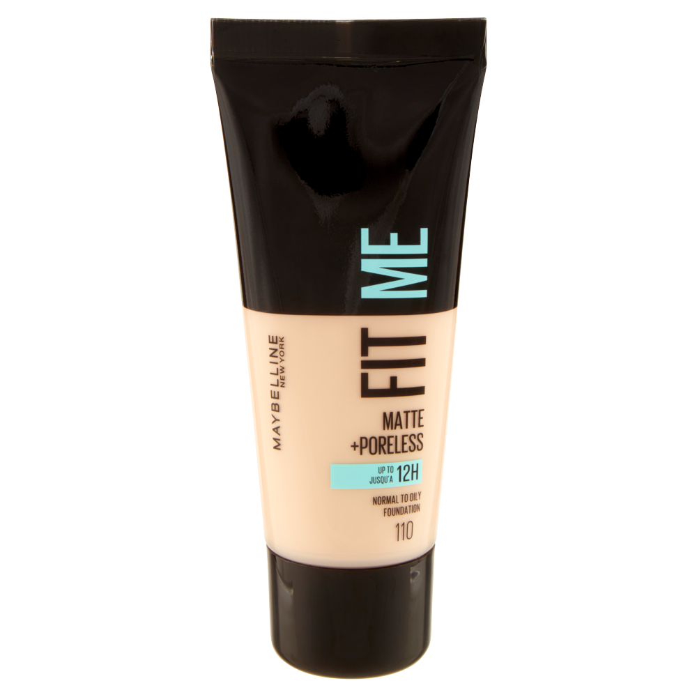 Maybelline New York Fondotinta Fit Me Matte&amp;Poreless, Finish Opacizzante, 110 Porcelain 30 ml