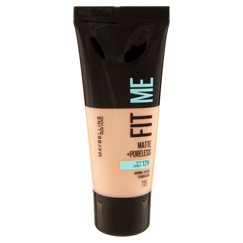 Maybelline New York Fondotinta Fit Me Matte&amp;Poreless, Finish Opacizzante, 115 Ivory 30 ml