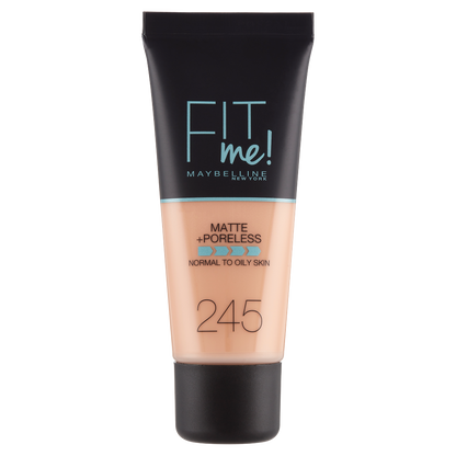 Maybelline New York Fondotinta Fit Me Matte&amp;Poreless, Finish Opacizzante, 245 Classic Beige