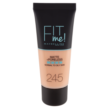 Maybelline New York Fondotinta Fit Me Matte&amp;Poreless, Finish Opacizzante, 245 Classic Beige