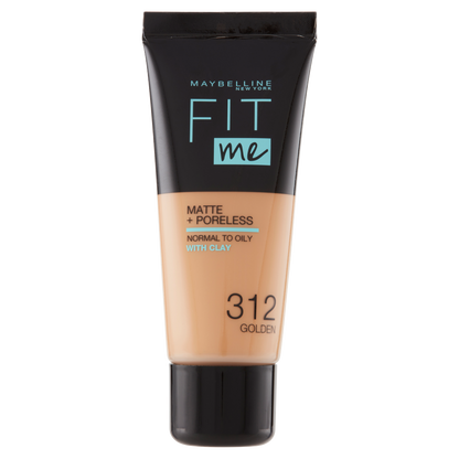 Maybelline New York Fondotinta Opacizzante Fit Me Matte&amp;Poreless, Finish Matte, Golden (312)