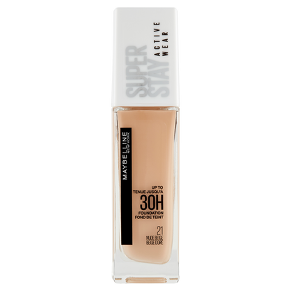 Maybelline New York Fondotinta Liquido SuperStay 30H Active Wear, Nude Beige (21), 30 ml