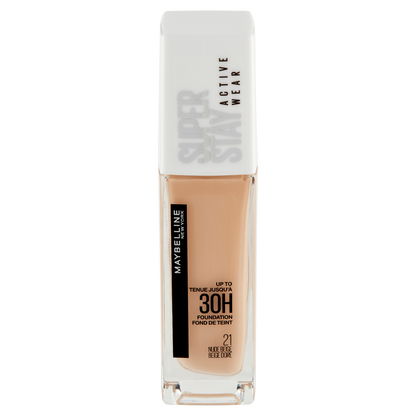 Maybelline New York Fondotinta Liquido SuperStay 30H Active Wear, Nude Beige (21), 30 ml