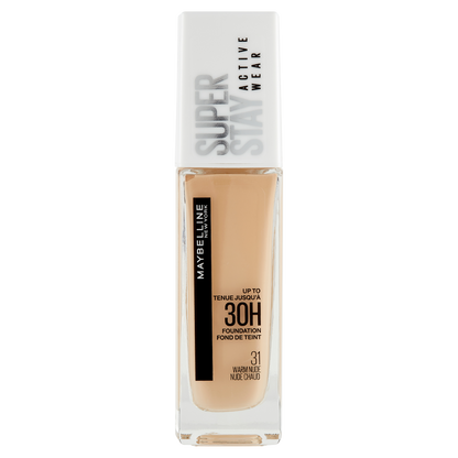 Maybelline New York Fondotinta Liquido SuperStay 30H Active Wear, Warm Nude (31), 30 ml