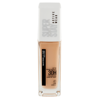 Maybelline New York Fondotinta Liquido SuperStay 30H Active Wear, Fawn (40), 30 ml