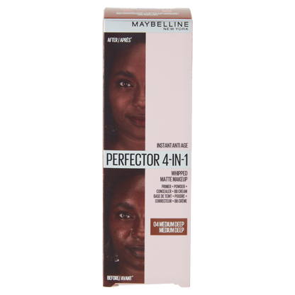 Maybelline New York Fondotinta Perfezionante Instant Perfector, 4 Prodotti in 1, Medium Deep, 30 ml