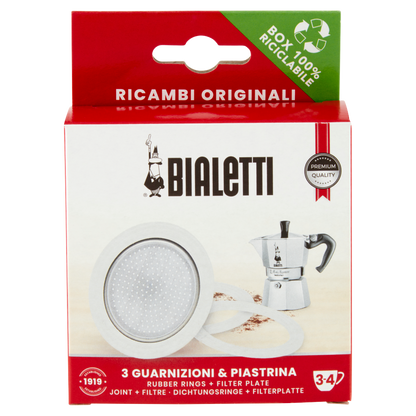 Bialetti 3 Guarnizioni &amp; Piastrina 3-4 tazze