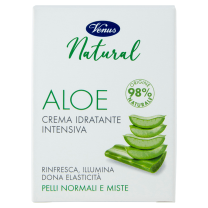 Venus Natural Aloe Crema Idratante Intensiva Pelli Normali e Miste 50 mL