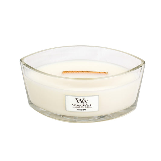 Woodwick - Candela Ellipse White Teak - Home and Glam