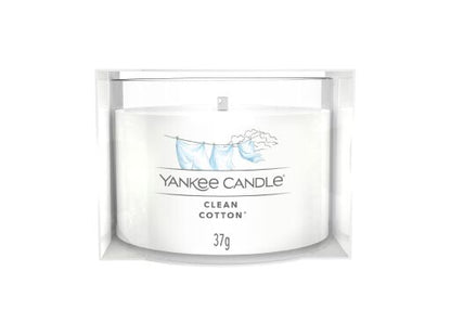 Yankee Candle - Candela votiva in vetro Clean Cotton